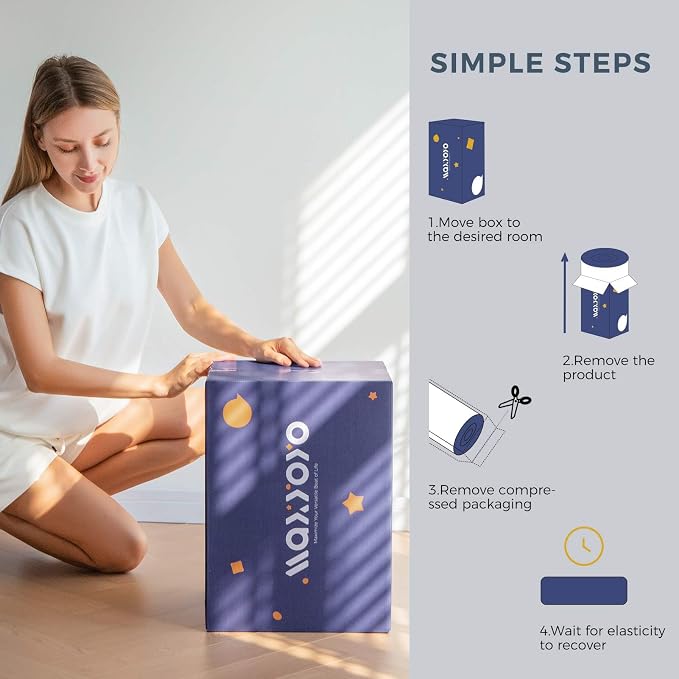 MAXYOYO Navy Star Futon Mattress Japanese Floor Mattress Tatami Floor Mat - Image 4