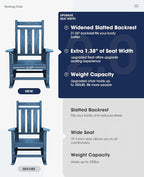 KINGYES Oversized Outdoor Rocking Chair Set of 2, All-Weather Patio Rocking - Image 4