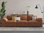 EASE MOOSE Brown Sectional Modular Sofa, Comfty 3 Seat Cloud Couch, FSC by EASEMOOSE