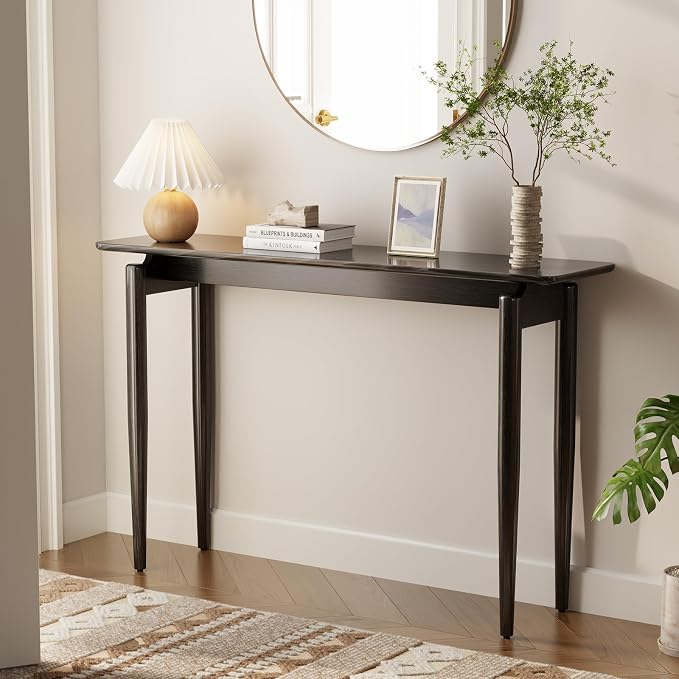 AQIMUELE Wood Console Table Black Entryway Table, Thin Console Table, Sofa by AQIMUELE