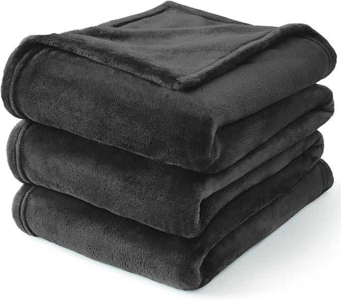 BEDELITE Fleece Blanket Soft Plush Twin Size Blanket Charcoal Grey 60"x80" | - Image 9