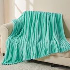 NEWCOSPLAY Fleece Ribbed Cozy Throw Blanket - Image 4