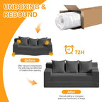 Erament 3 Seater Boneless Couch Sofa Bed, Compression Convertible Futon Floor - Image 7