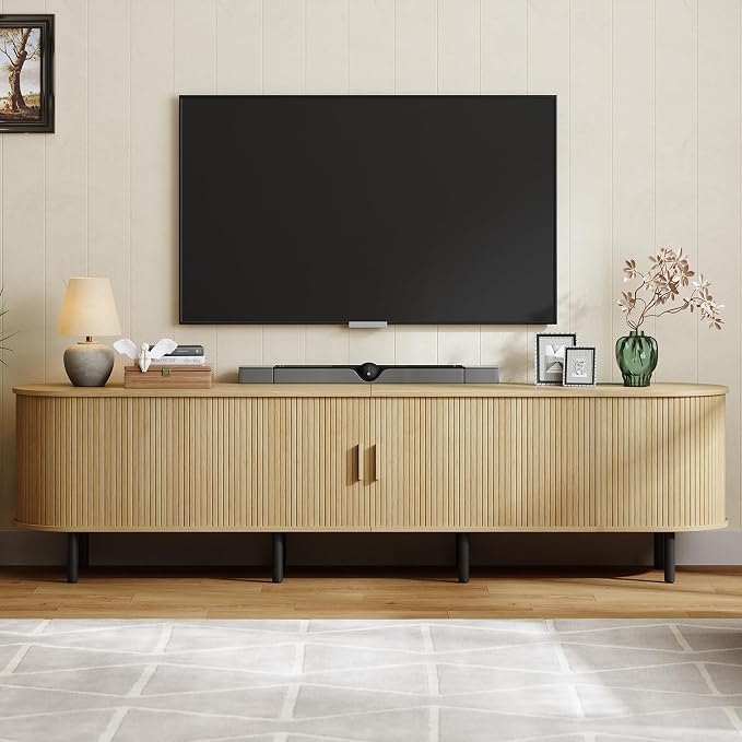 ONBRILL 86.6" TV Stand with Power Outlet by ONBRILL
