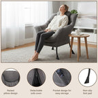 Welnow Dark Grey Single Lazy Chair - Image 4