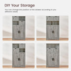 Iwell Storage Cabinet with 2 Drawers & 2 Adjustable Shelves, Kitchen Cabinet - Image 7