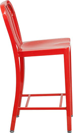 Flash Furniture Gael Commercial Grade 2 Pack 24" High Red Metal Indoor-Outdoor - Image 7