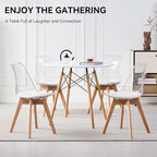 5-Piece Round Dining Table Set, Small Kitchen Table Chairs Set of 4 Space - Image 8