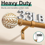 QDWIS 2 Pack Boho Wood Curtain Rods - Image 4