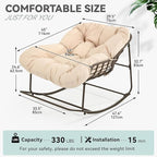 YITAHOME Rocking Papasan Chair, Wide Rocking Chair, Comfy Indoor and Outdoor - Image 3