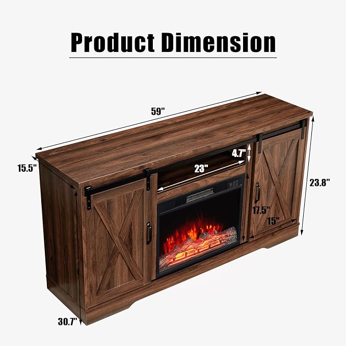 AMERLIFE 59" Fireplace TV Stand - Image 5
