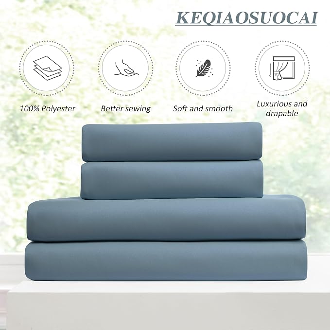 Dusty Slate Blue Blackout Curtains - Image 4