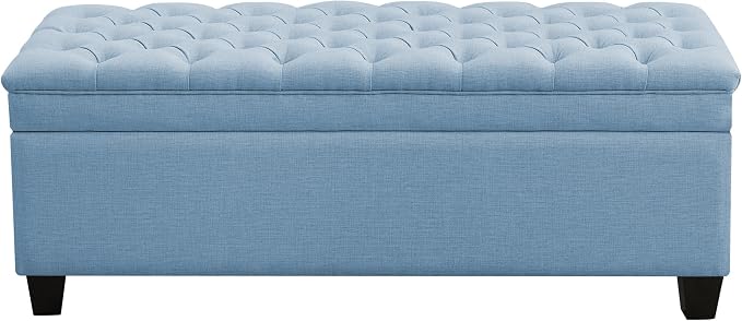 WUTUTUEE 51" Fabric Storage Ottoman Bench, Upholstered Rectangle End of Bed by WUTUTUEE