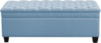 WUTUTUEE 51" Fabric Storage Ottoman Bench, Upholstered Rectangle End of Bed by WUTUTUEE