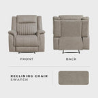 Lexicon Manual Recliner Chair, Polished Microfiber Reclining Sofa Chair - Image 6