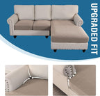 H.VERSAILTEX Sectional Couch Covers 3 Pieces Sofa Seat Cushion Covers L Shape - Image 7