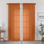 Sheer Curtains 72 Inches Long 2 Panels Set, Light Filtering Sheer Curtain Rod by OWENIE