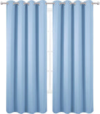 Blackout Curtains 66 x 84 inch/Sky Blue Curtains Set of 2 Panels/Thermal - Image 2