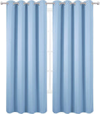 Sky Blue Thermal Blackout Curtains/52 x 95 Inch/Set of 2 Panels Room Darkening - Image 2