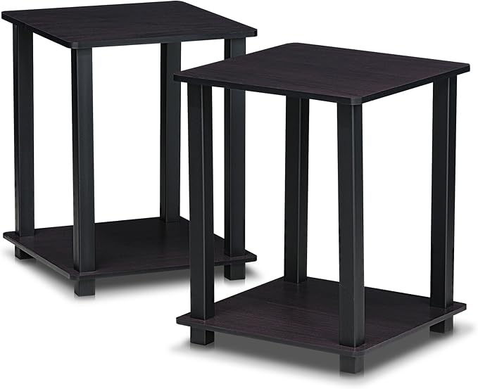 Furinno SIMPLISTIC Side Table Set of 2, 2-Tier Square Modern End Table by Furinno-FitsYourSpaceFitsYourBudget