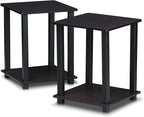 Furinno SIMPLISTIC Side Table Set of 2, 2-Tier Square Modern End Table by Furinno-FitsYourSpaceFitsYourBudget