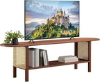 HollyHOME Bamboo TV Stand with Storage by HollyHOME