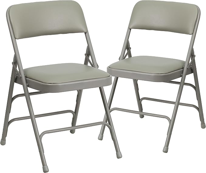 Flash Furniture 2 Pack HERCULES Series Curved Triple Braced & Double Hinged by FlashFurniture