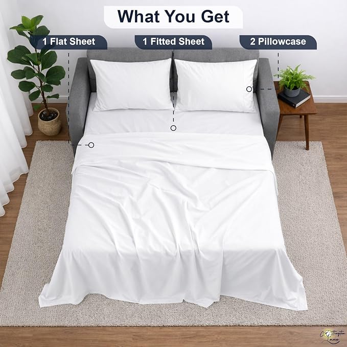 Cottington Lane Sleeper Sofa Sheets Full Size, 4 Piece Premium Quality 100% - Image 5
