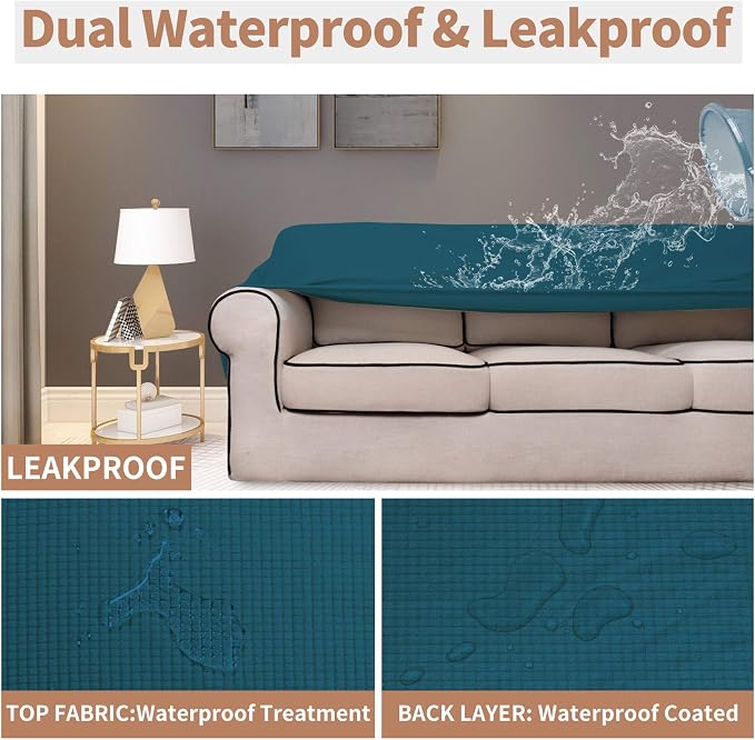 Easy-Going 100% Waterproof Chair Couch Cover, Stretch Jacquard Sofa Cover | - Image 3