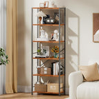 Furologee 6 Tier Book Shelf, Tall Wide Bookshelf, Industrial Open Bookcase - Image 2