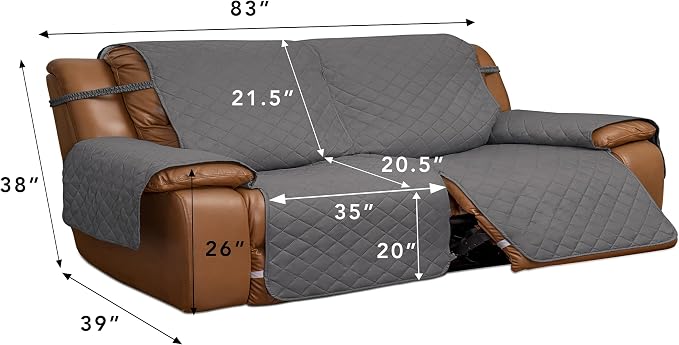 Easy-Going Oversized Loveseat Recliner Cover, Reversible Couch Cover - Image 3