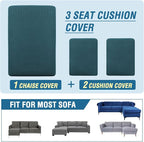 H.VERSAILTEX Sectional Couch Covers 3 Pieces Sofa Seat Cushion Covers L Shape - Image 8