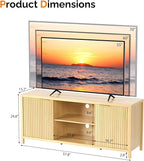 VINGLI 57.8" TV Stand for 70 Inch TV, Mid Century Modern Media Console - Image 2