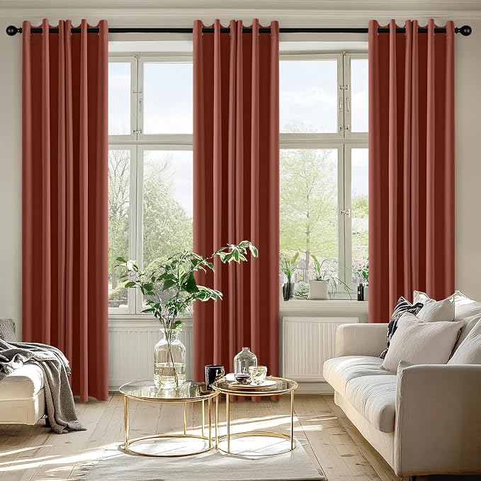 MIULEE Fall Blackout Curtains for Bedroom 2 Panels 40"x84" Long Terracotta | - Image 6