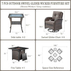 Belord 7 Piece Wicker Patio Furniture Set - Image 2