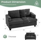 YOUDENOVA Sofa, 3 Piece Set Comfy Sofa, Loveseat & 2 3-Seater Couch - Image 2