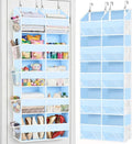 Blue Over the Door Organizer 5 Tiers, Extra Large Behind Door Storage of 10 by Ofiray-home