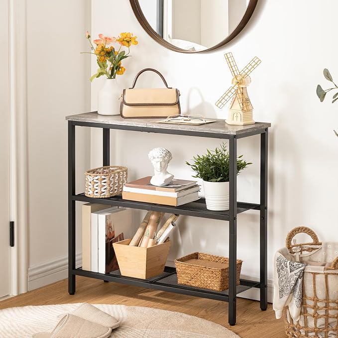 HOOBRO 29.5" Narrow Console Table, 3-Tier Entryway Table, Thin Sofa Table - Image 4
