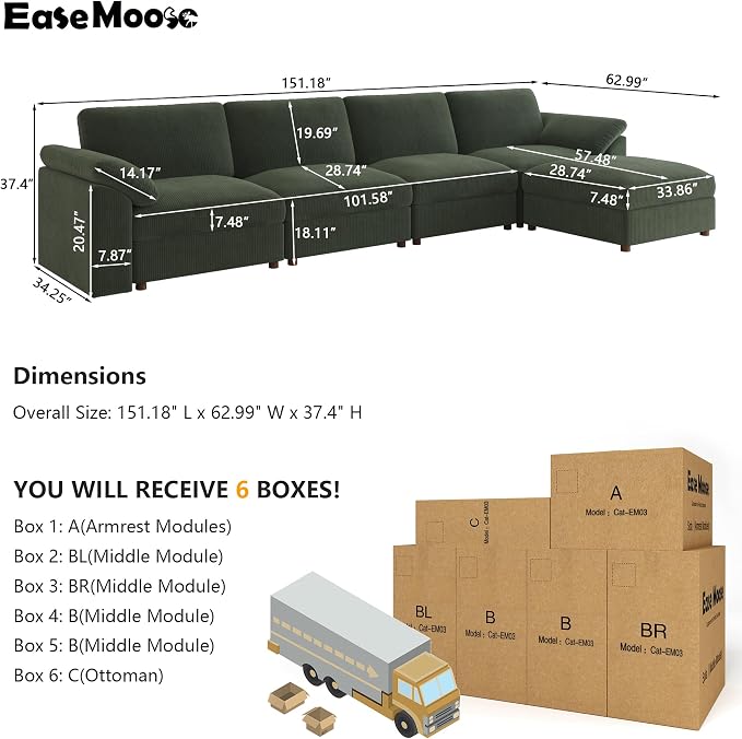 EASE MOOSE Oversized Sectional Sofa - Image 2