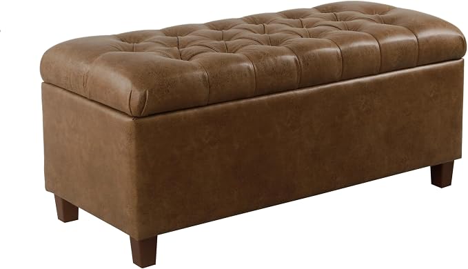 Homepop Home Decor | Button Tufted Storage Bench | Ottoman Bench by HomePop
