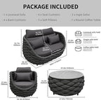 TWT Outdoor Patio Furniture Set-6 Pieces Aluminum Sectional Sofa, Metal Patio - Image 2