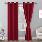 Blackout Curtains for Bedroom, 38 x 84 Inches Long, Christmas Red | Thermal - Image 8