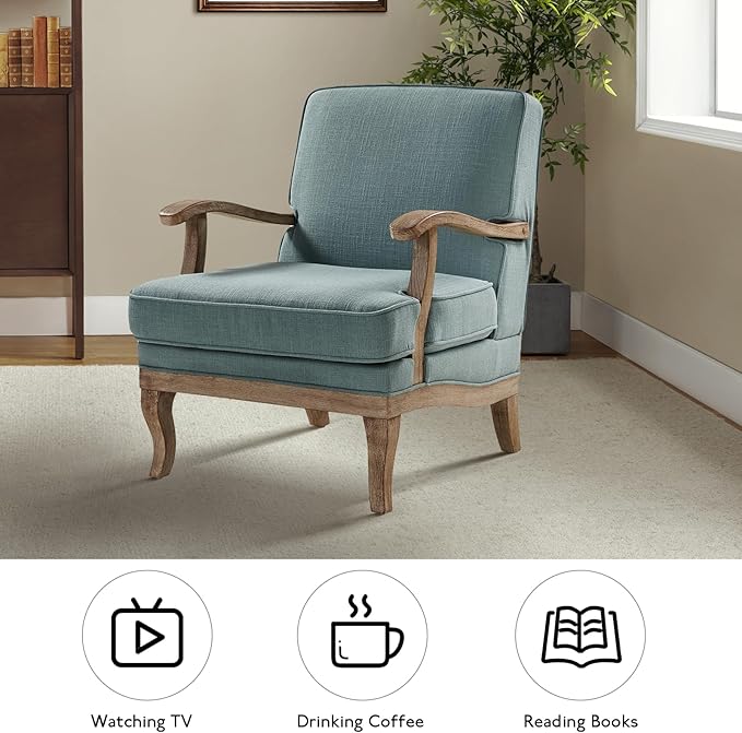HULALA HOME Mid-Century Modern Accent Chair, Upholstered Lounge Arm Chair - Image 4
