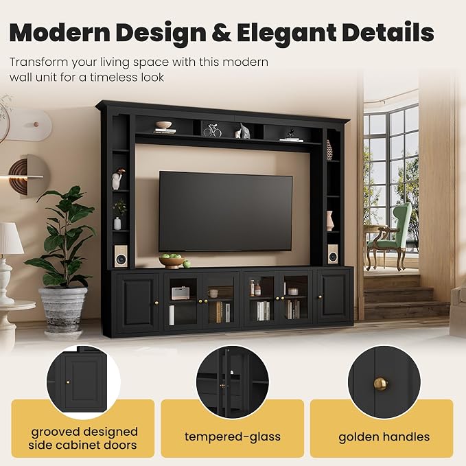 Merax Modern 4 Piece Entertainment Wall Unit - Image 5