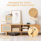 Tiita Rattan TV Stand for 55 60 Inch TV, Bamboo TV Cabinet - Image 4