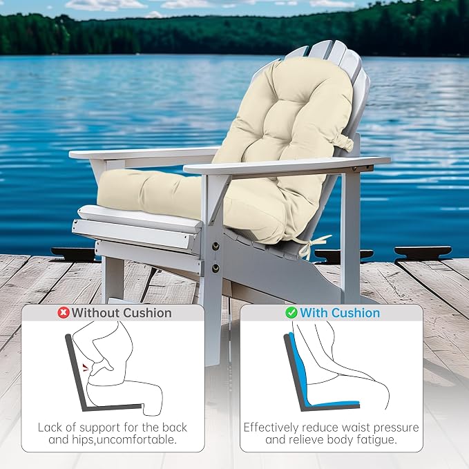 Adirondack Chair Cushion Tufted Waterproof Outdoor Rocking Chair Cushions - Image 4