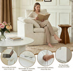 ANONER Modular Sectional Sofa, L-Shaped Modern Cloud Couch Chair, Comfy - Image 4