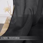 Tollpiz Sheer Tier Curtains Kitchen Linen Textured Half Curtain Sheers Light - Image 2