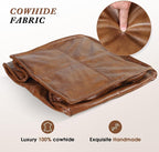 Leather Ottoman, Handmade Stuffed Square Ottoman, Genuine Leather Pouf - Image 8