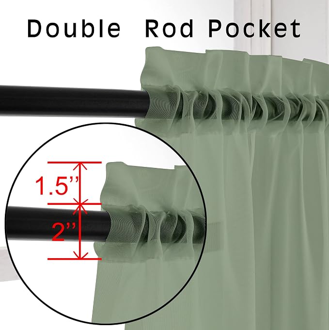 Bedroom Curtains 2 Panel Sets 84" Inch Length - Image 3